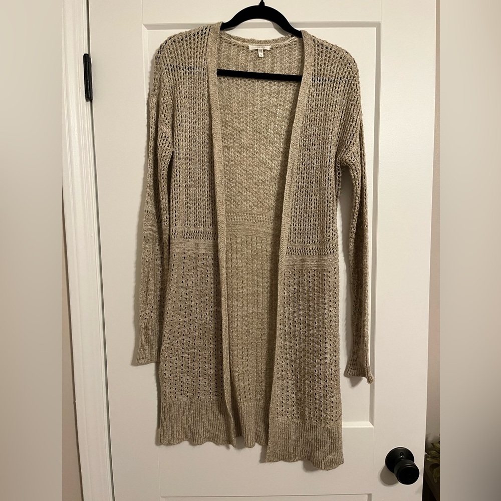 Maurices Light Tan Open-Front Cardigan
